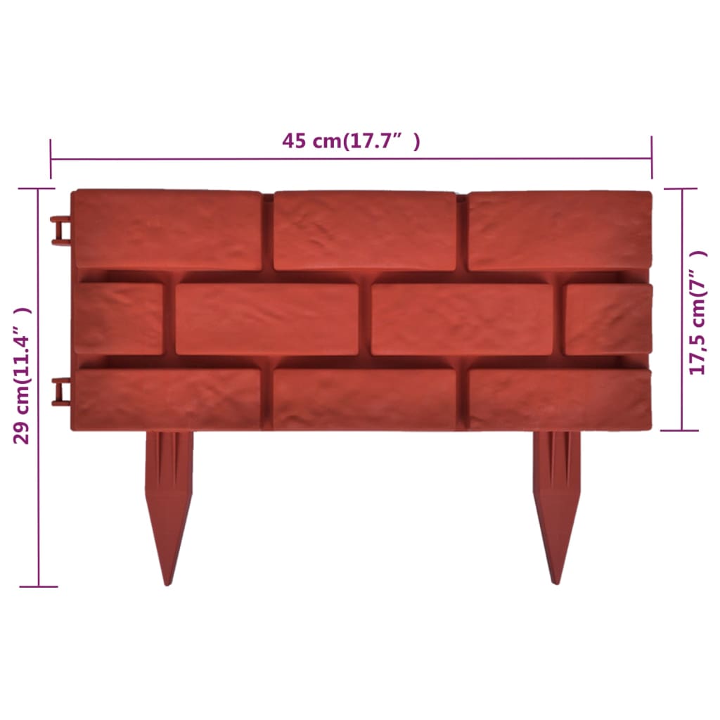 Divisorio per Prato con Design a Mattoni 11 Pezzi - vidaXL