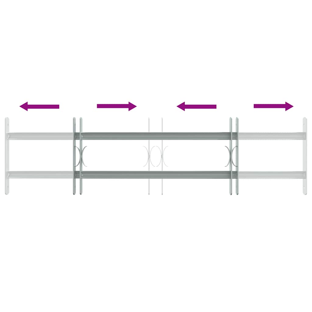 Grate di Sicurezza per Finestre Regolabili 2 Barre Trasversali 700-1050 mm