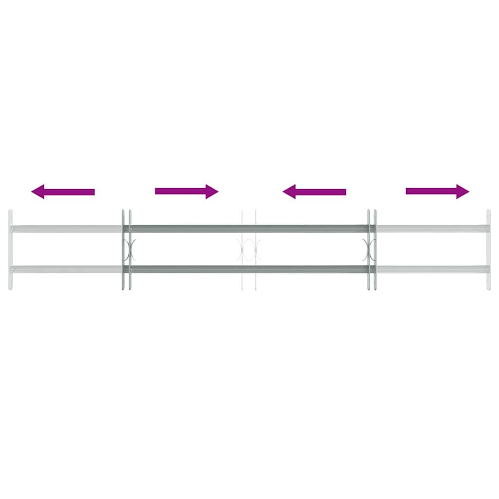 Grate di Sicurezza per Finestre Regolabili 2 Barre Trasversali 1000-1500 mm
