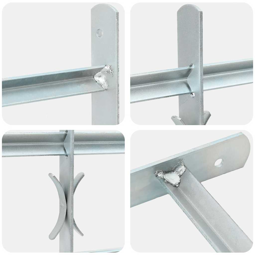 Grata di Sicurezza per Finestre 3 Barre Trasversali 500-650 mm Acciaio Zincato