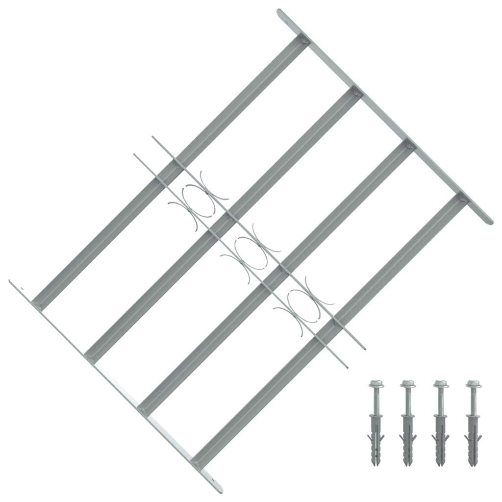 Grata di Sicurezza per Finestre 4 Barre Trasversali 500-650 mm Acciaio Zincato