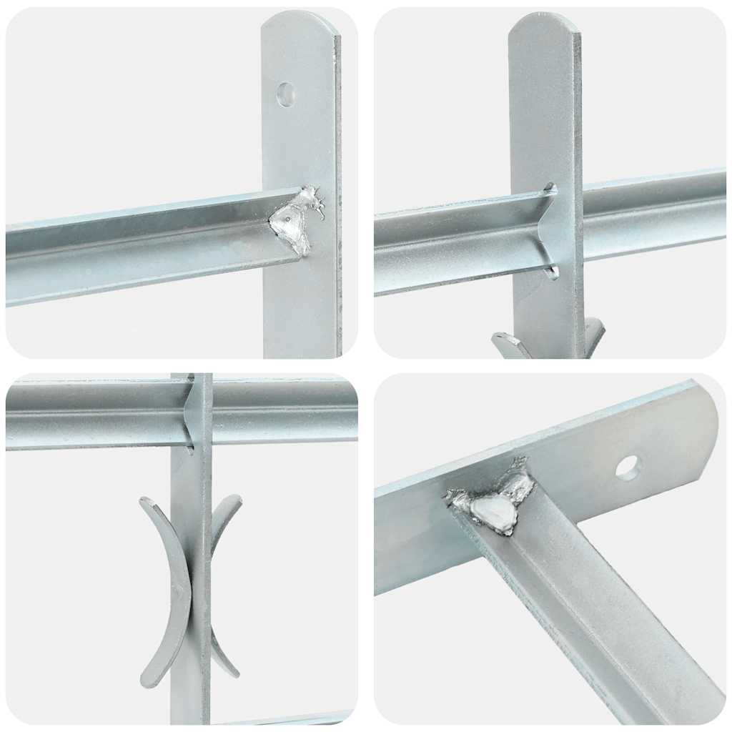 Grata di Sicurezza per Finestre 4 Barre Trasversali 500-650 mm Acciaio Zincato