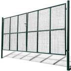 Cancello da Giardino in Rete 400x175 cm Acciaio Zincato Verde Scuro