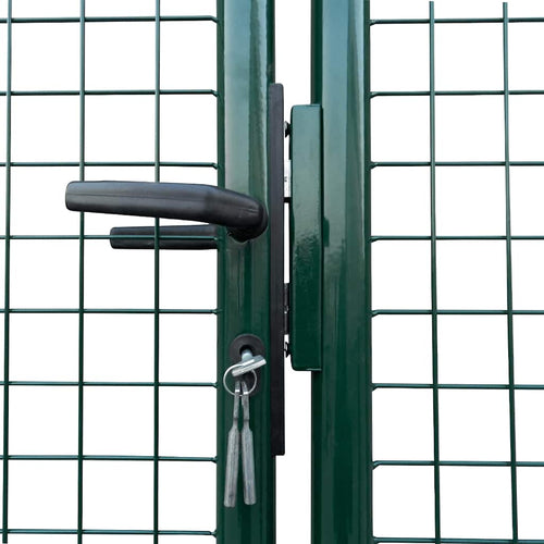 Cancello da Giardino in Rete 400x175 cm Acciaio Zincato Verde Scuro