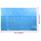 Telo Solare Copripiscina Rettangolare PE 732 x 366 cm Blu