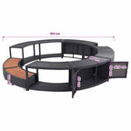 Bordo per Vasca da Spa in Polyrattan Nero