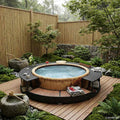 Bordo per Vasca da Spa in Polyrattan Nero