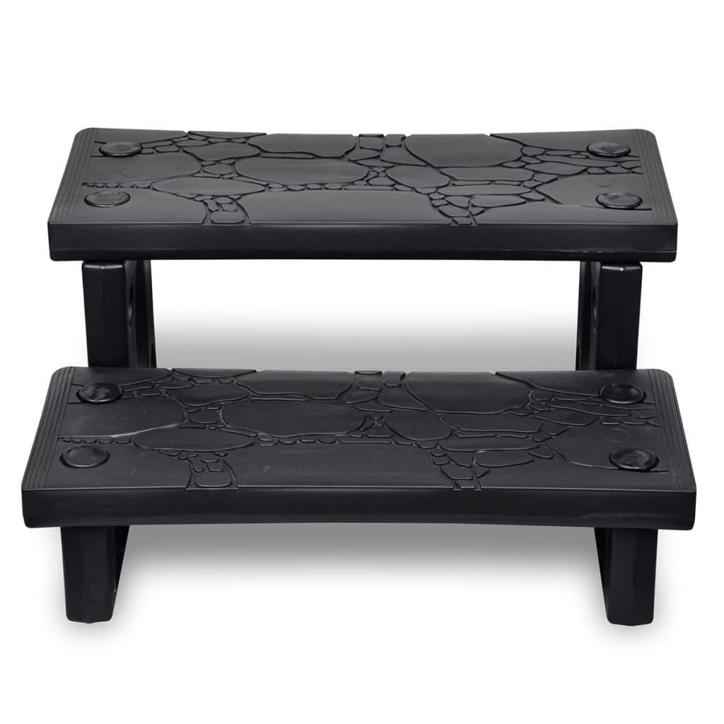 Gradini per Spa Neri Antiscivolo 70x65x34 cm