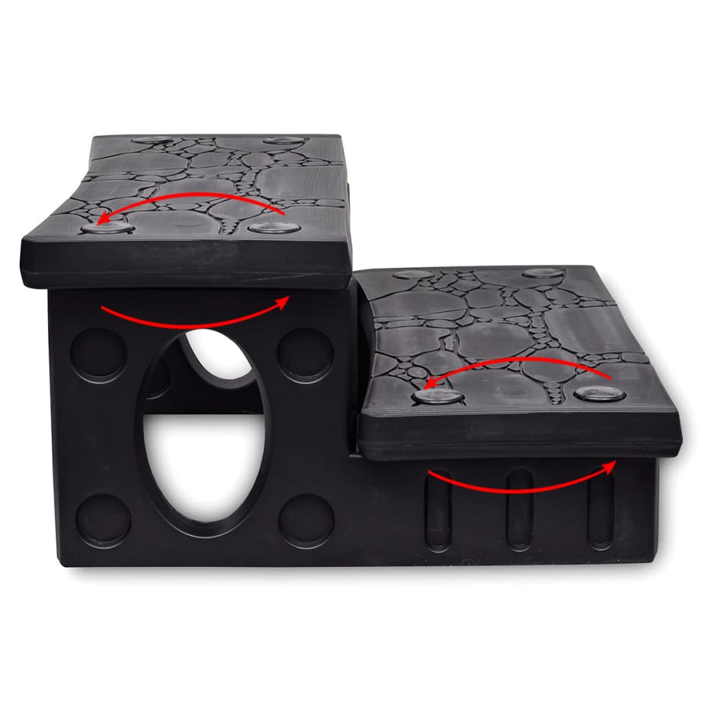 Gradini per Spa Neri Antiscivolo 70x65x34 cm