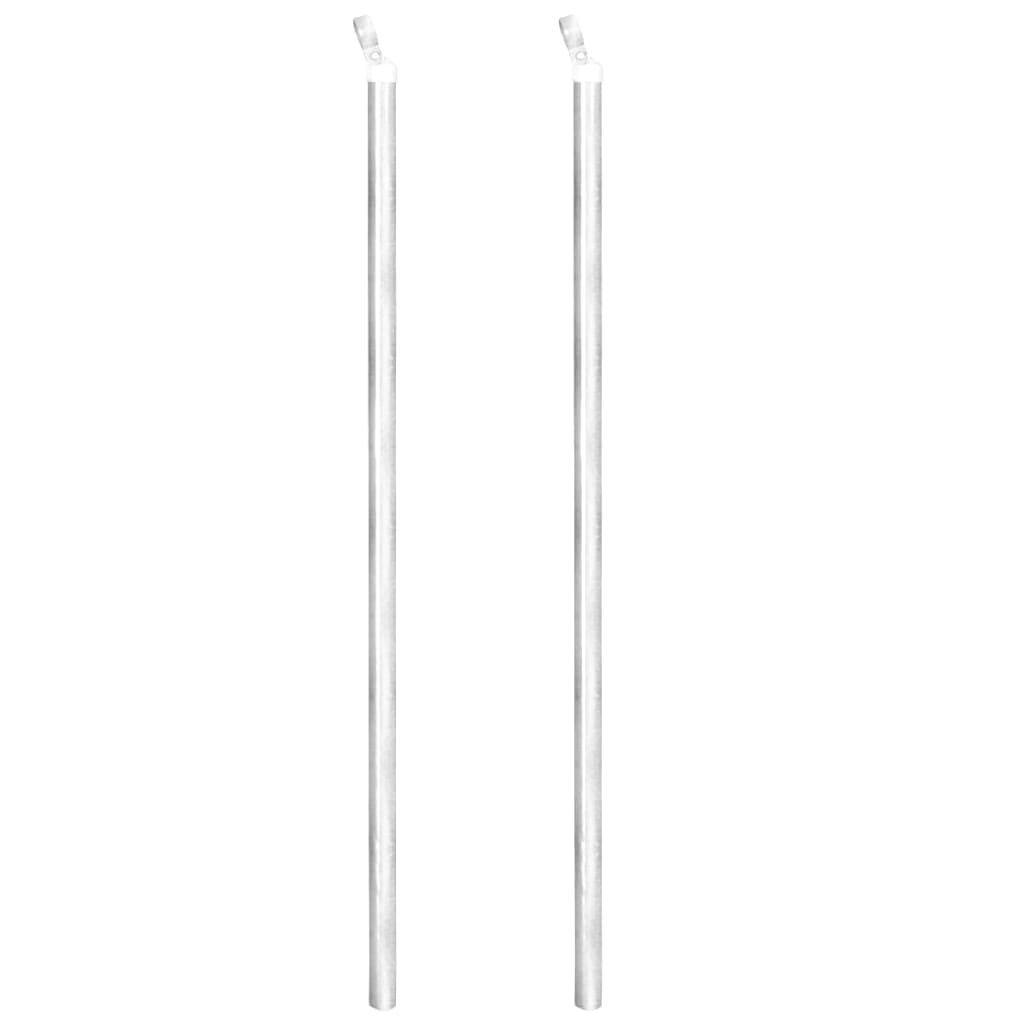 Recinzione in Rete con Pali in Acciaio Zincato 15x1,25m Argento