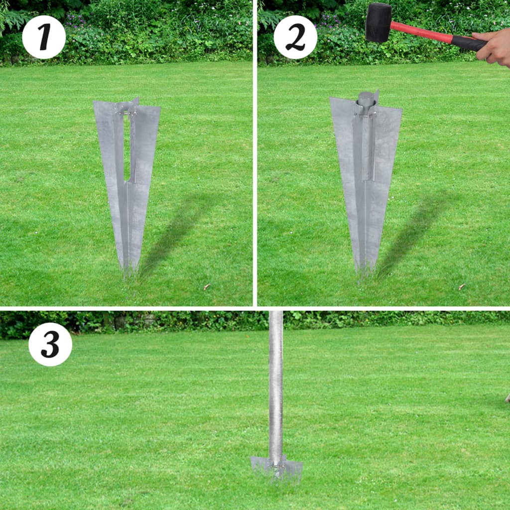 Recinzione a Rete con Pali e Spuntoni Acciaio Zincato 15x0,8 m