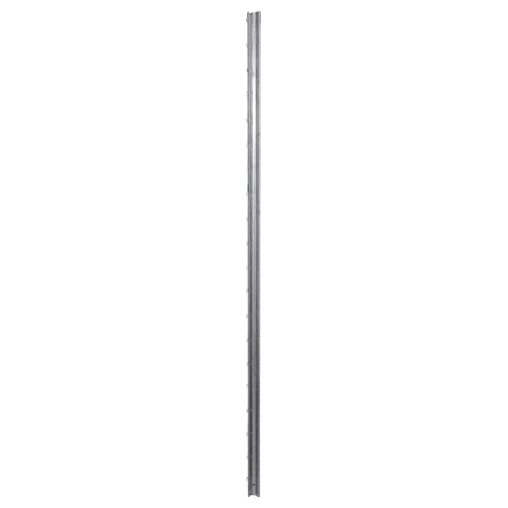 Palo della recinzione 10 pezzi Argento 200 cm Acciaio