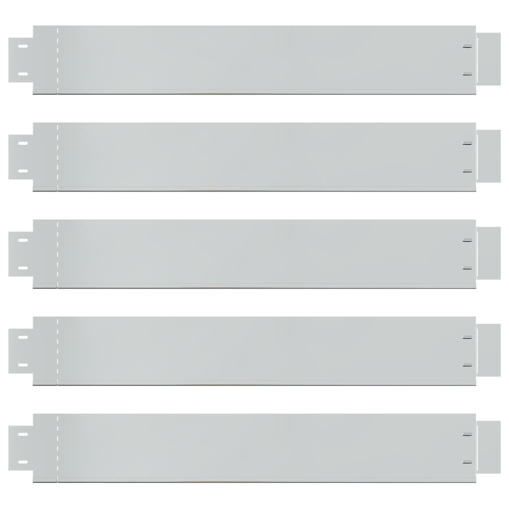 Set 5 Pezzi Bordo Prato Flessibile Acciaio Galvanizzato 100 x 14 cm