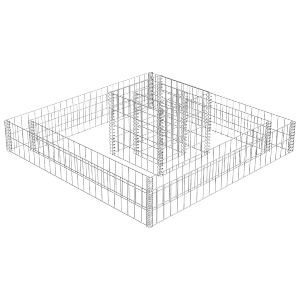 Gabbione Fioriera in Acciaio Zincato 120x120x20 cm