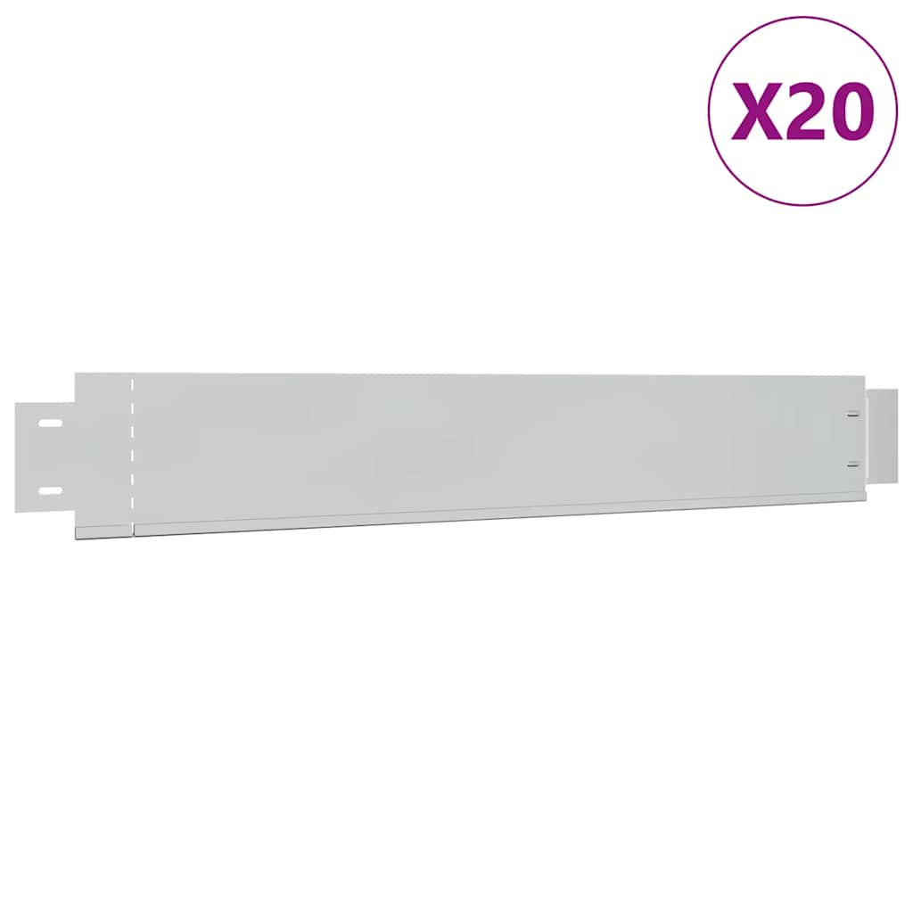 Set 10 pz Bordo prato flessibile acciaio galvanizzato 100 x 14 cm