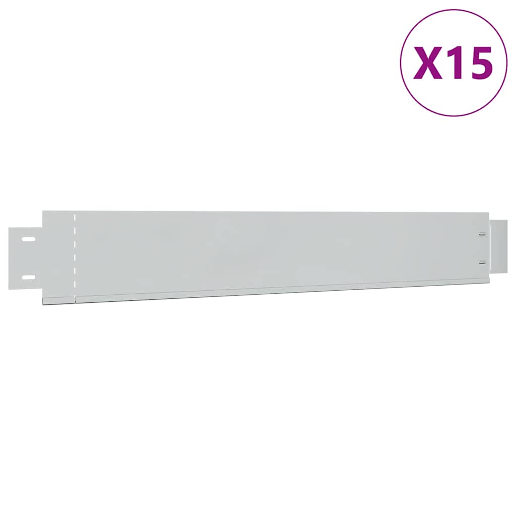 Set 15 pz Bordo prato flessibile acciaio galvanizzato 100 x 14 cm