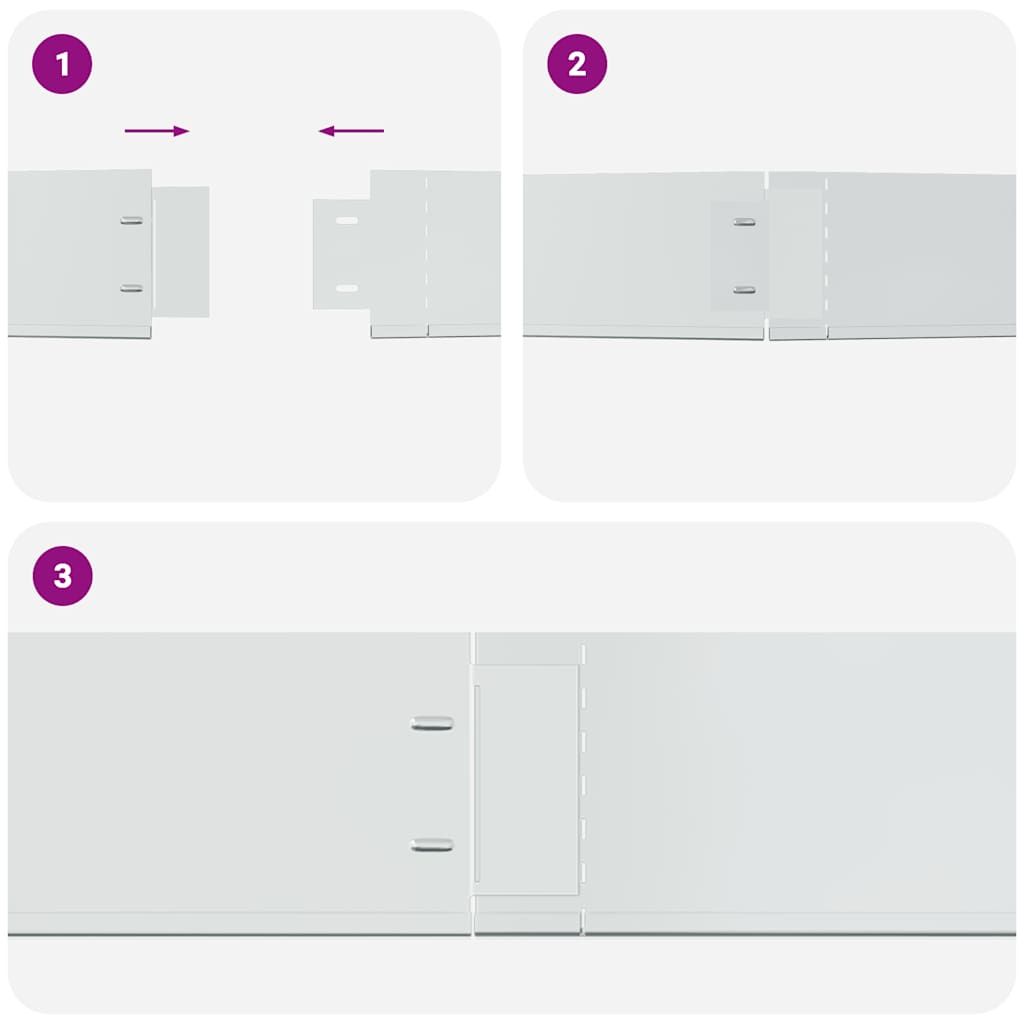 Set 20 pz Bordo Prato Flessibile in Acciaio Zincato 100 x 14 cm
