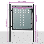 Cancello per Recinzione a una Porta Nero 100x150 cm