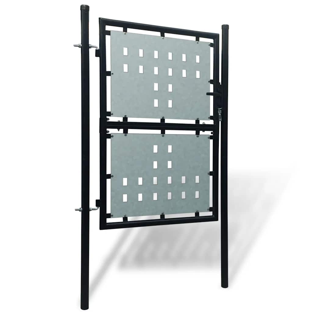 Cancello per Recinzione a una Porta Nero 100x125 cm