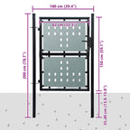 Cancello per Recinzione a una Porta Nero 100x150 cm