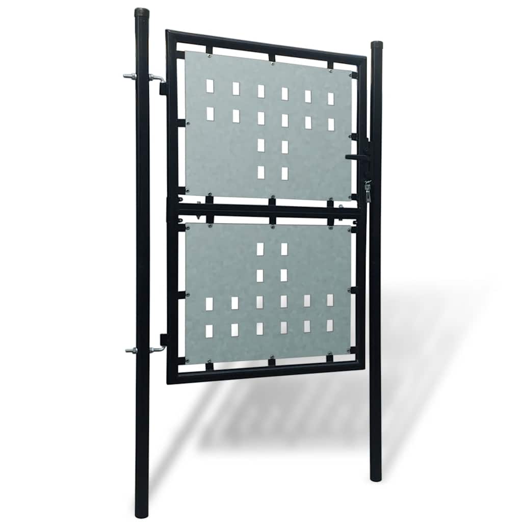 Cancello per Recinzione a una Porta Nero 100x200 cm Acciaio