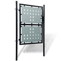 Cancello per Recinzione a una Porta Nero 100x200 cm Acciaio