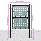 Cancello per Recinzione a una Porta Nero 100x200 cm Acciaio