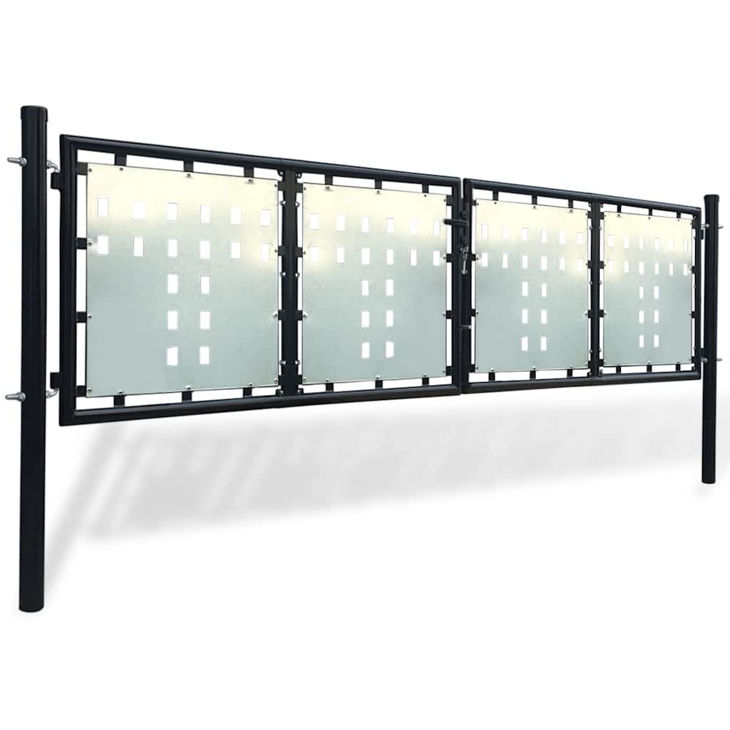 Cancello per Recinzione a una Porta Nero 300x100 cm