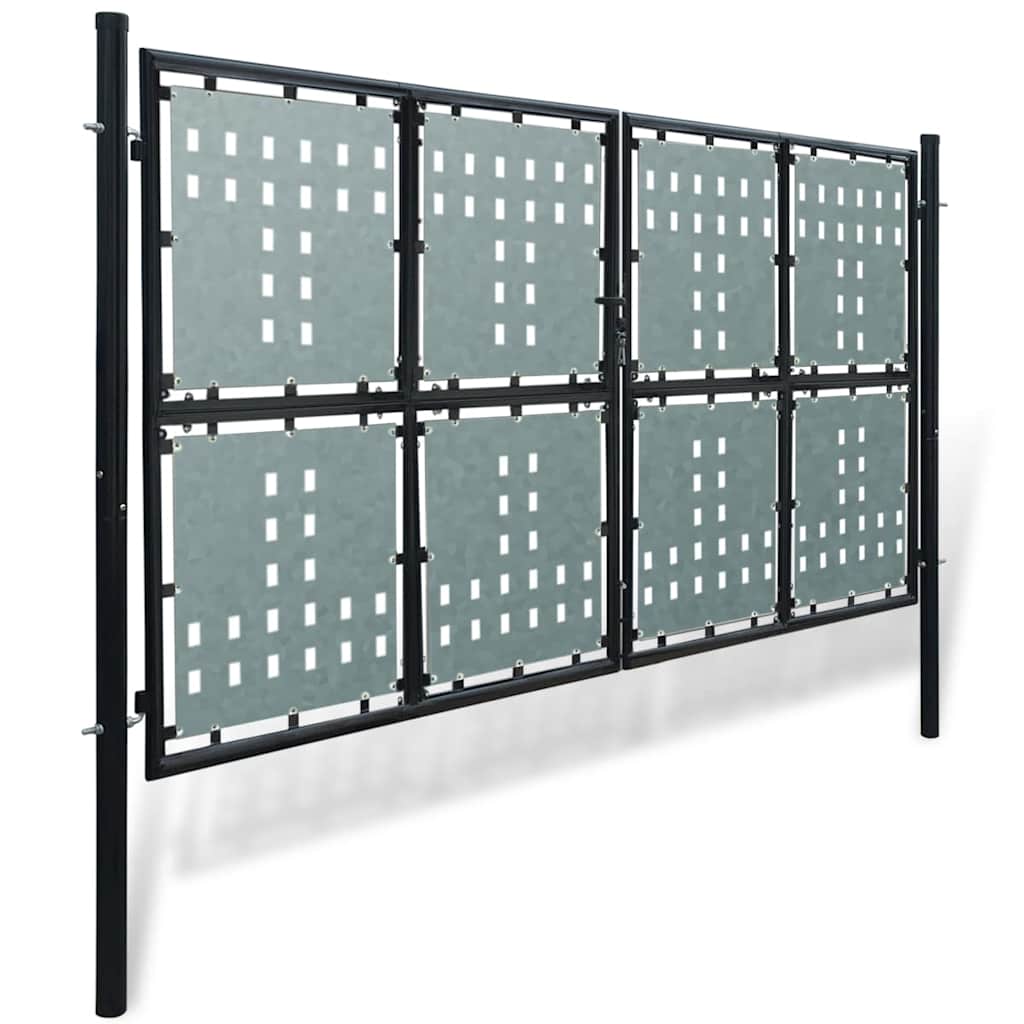 Cancello per Recinzione a una Porta Nero 300x150 cm Acciaio