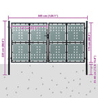 Cancello per Recinzione a una Porta Nero 300x175 cm