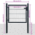 Cancello per Recinzione 2D (Singolo) Grigio Antracite 100x80 cm