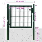Cancello per Recinzione 2D Singolo Verde 100x80 cm
