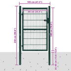 Cancello per Recinzione 2D Singolo Verde 100x180 cm