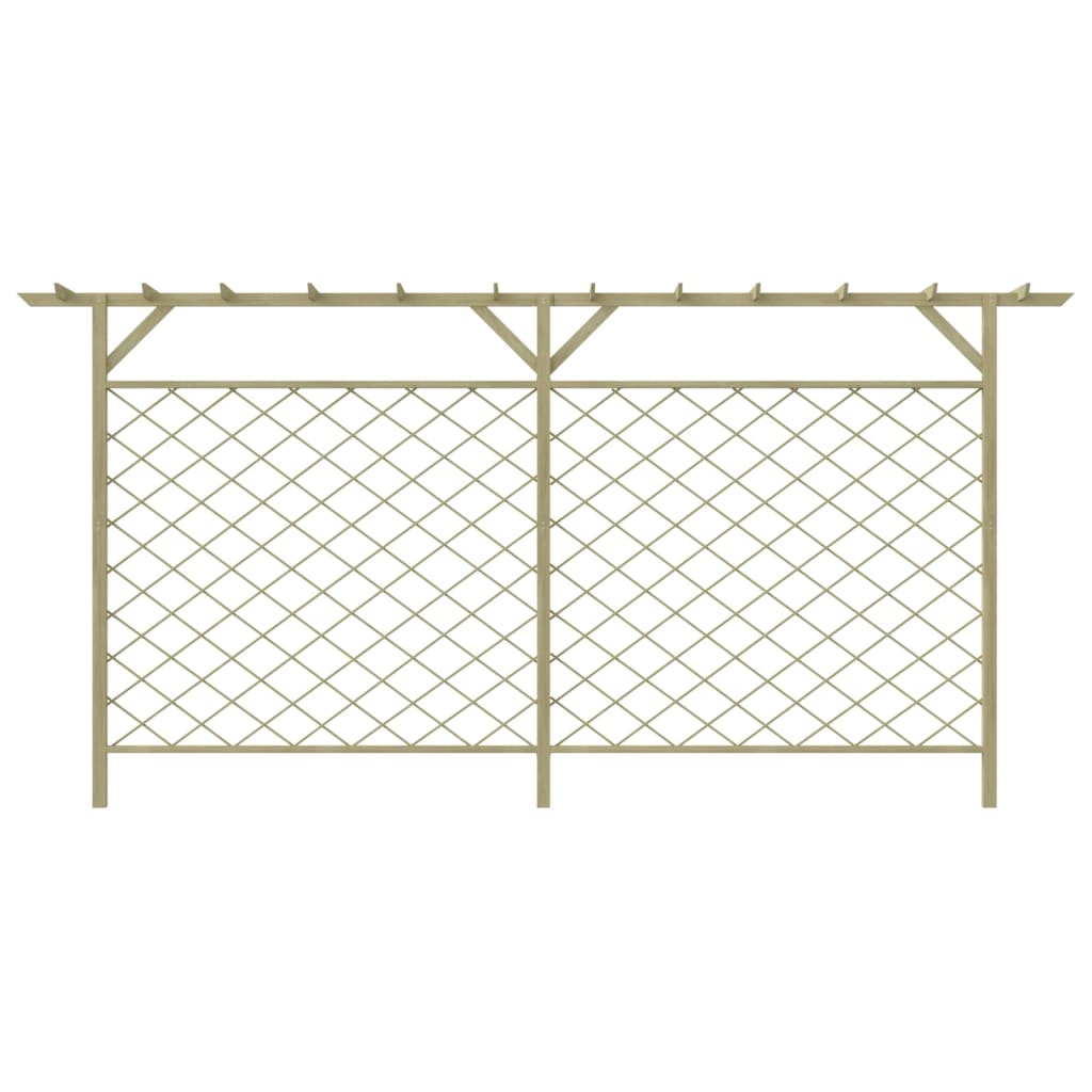 Recinzione in Legno di Pino con Pergolato e Pannelli Lattice per Giardino