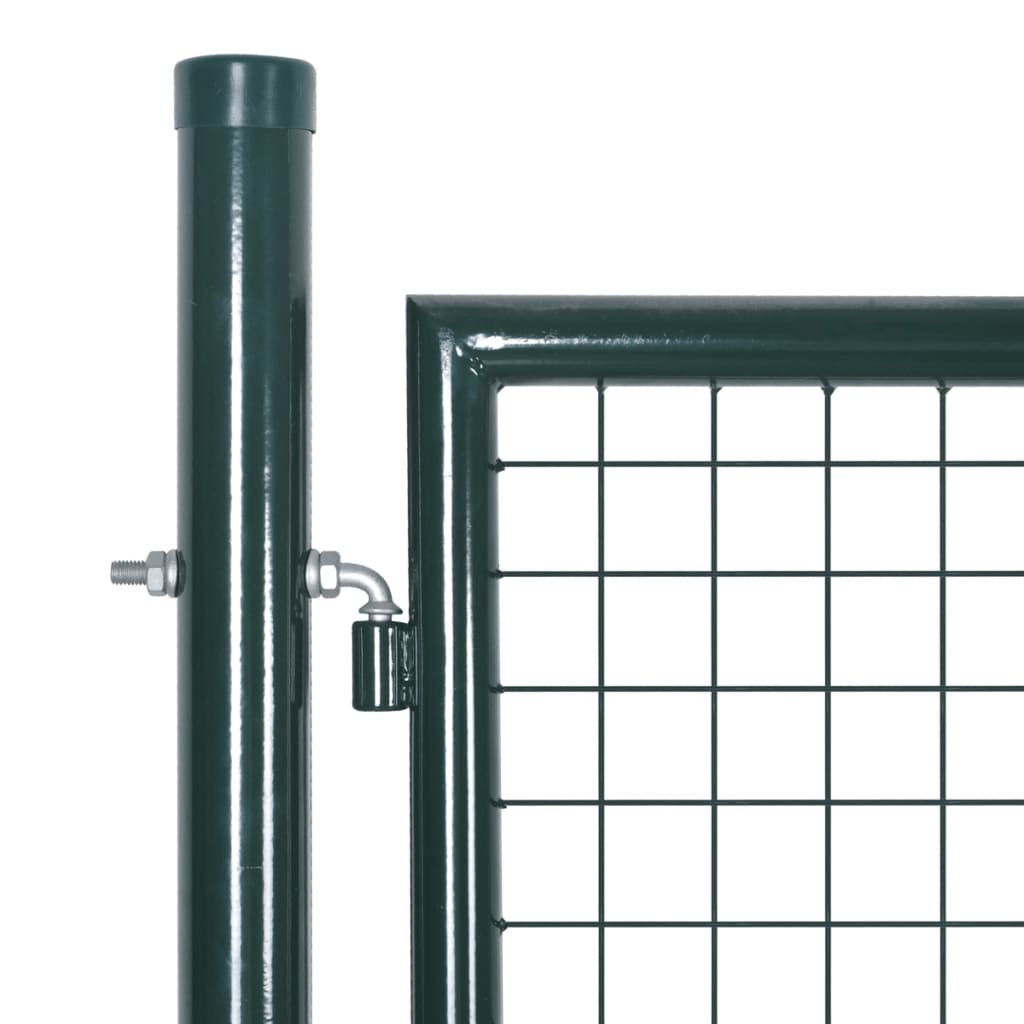 Cancello per Recinzione a Doppia Porta 300x150 cm Acciaio Verniciato Verde Scuro