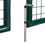 Cancello per Recinzione a Doppia Porta 300x150 cm Acciaio Verniciato Verde Scuro
