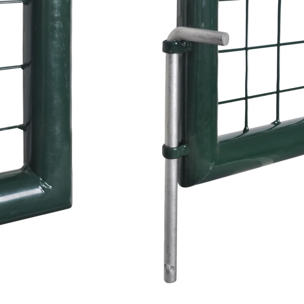 Cancello per Recinzione a Doppia Porta 300x150 cm Acciaio Verniciato Verde Scuro
