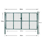 Cancello per Recinzione a Doppia Porta 300x150 cm Acciaio Verniciato Verde Scuro