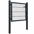 Cancello per Recinzione in Acciaio Antracite 100x100 cm