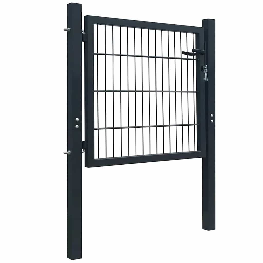 Cancello per Recinzione in Acciaio Antracite 100x100 cm