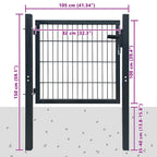 Cancello per Recinzione in Acciaio Antracite 100x100 cm
