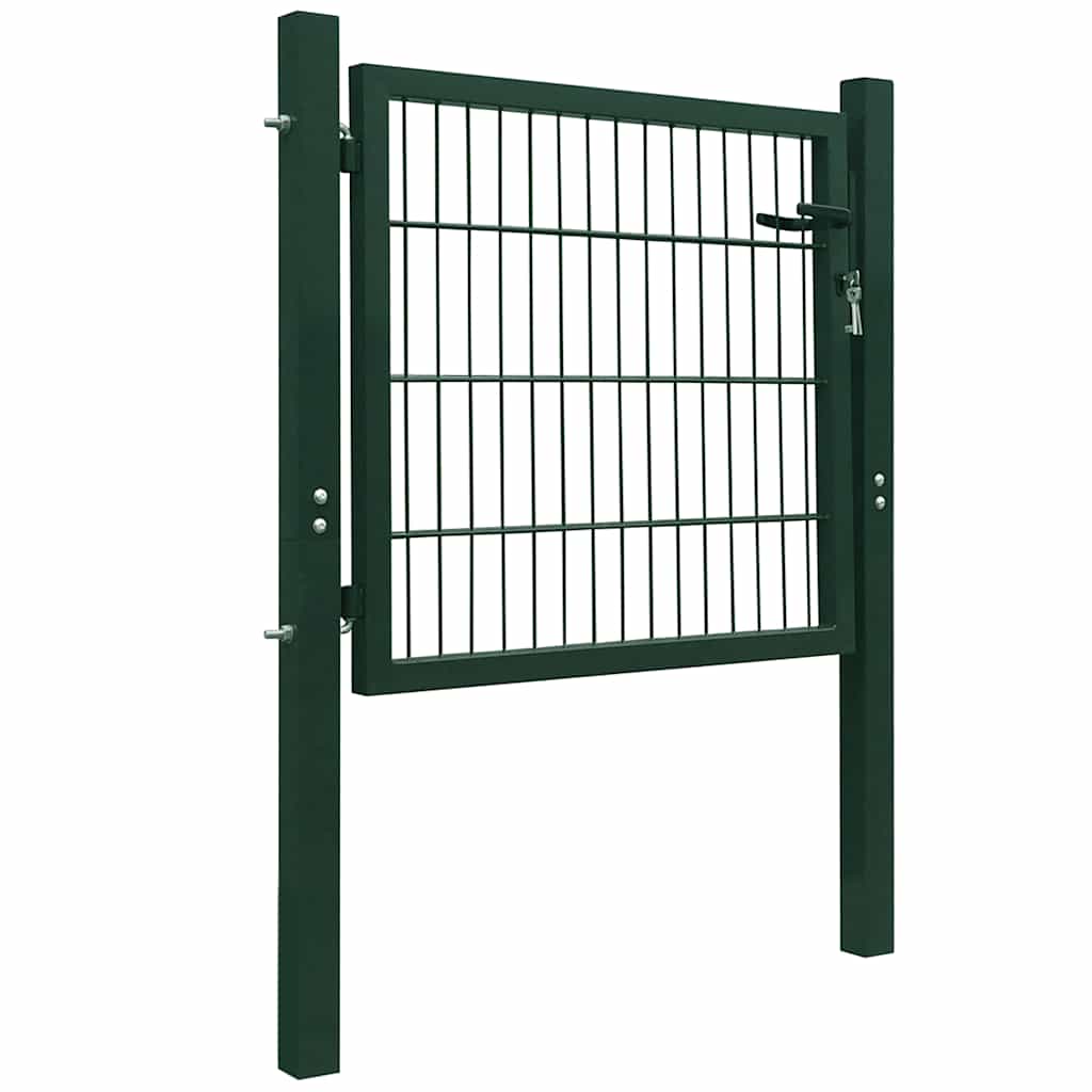 Cancello per Recinzione in Acciaio Verde 100x100 cm