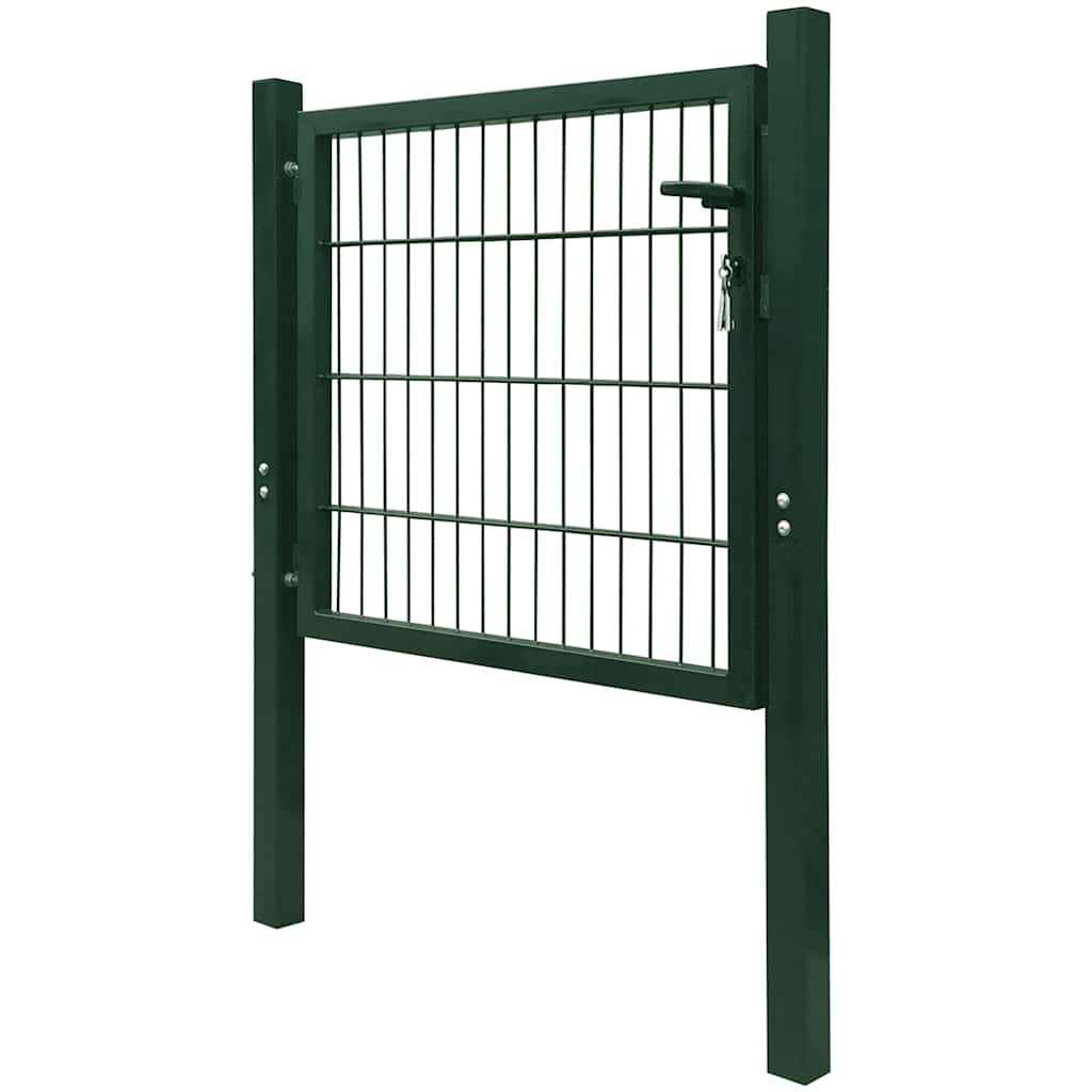 Cancello per Recinzione in Acciaio Verde 100x100 cm