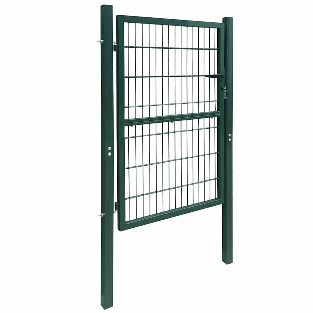 Cancello per Recinzione in Acciaio 100x200 cm Verde