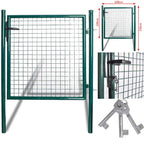 Cancello per Recinzione a una Porta 100x100 cm Acciaio Verniciato a Polvere Verde Scuro