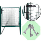 Cancello per Recinzione a una Porta 100x100 cm Acciaio Verniciato a Polvere Verde Scuro