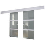 Porta Scorrevole Doppia in Vetro Traslucido 205x75 cm