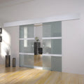 Porta Scorrevole Doppia in Vetro Traslucido 205x75 cm