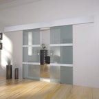 Porta Scorrevole Doppia in Vetro Traslucido 205x75 cm