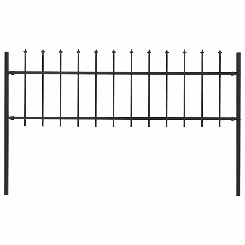 Recinzione da Giardino Woerden con Punta a Lancia in Acciaio 181x60 cm Nero